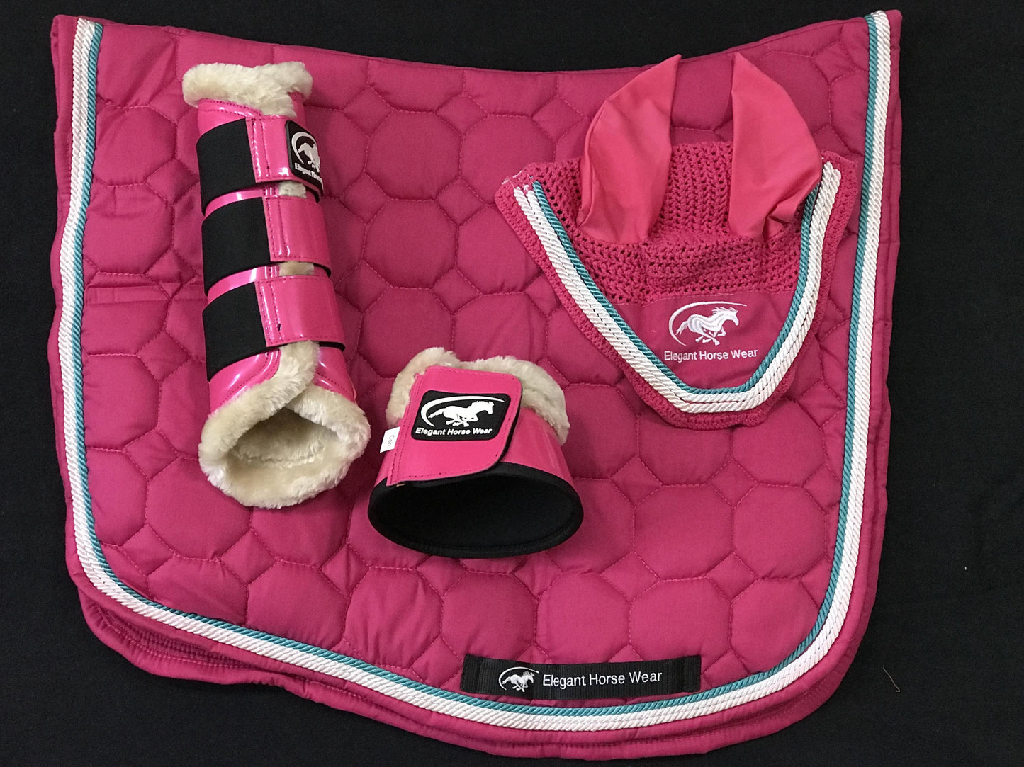 Pink Dressage Sheepskin Set